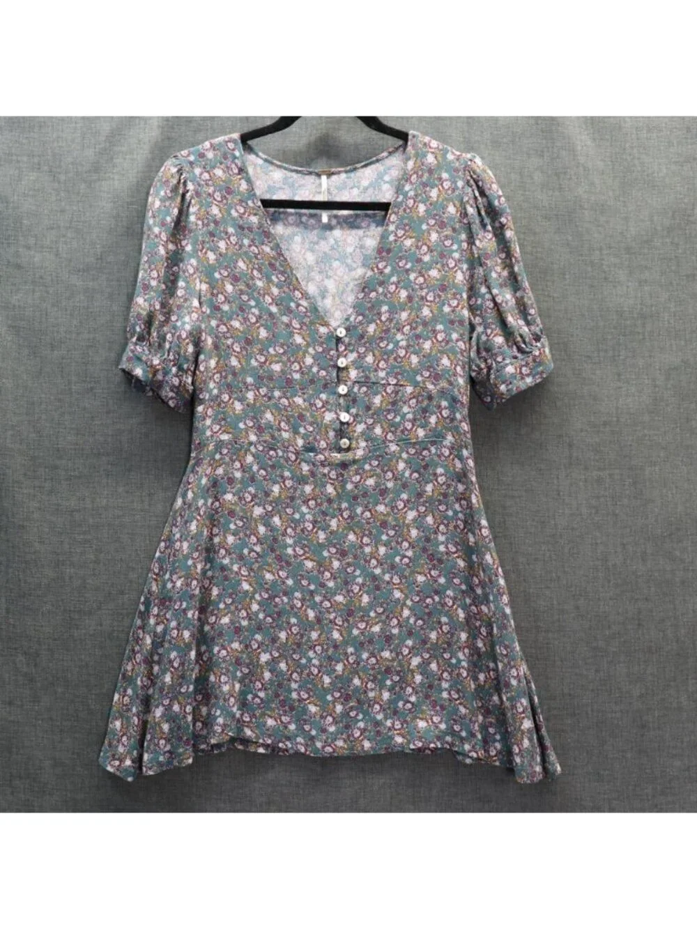 Free People Provence Floral Puff Sleeve Dress S